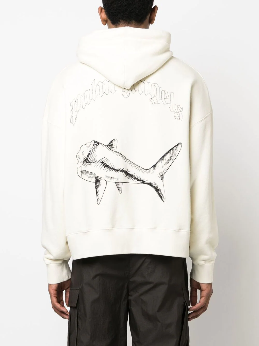 PALM ANGELS MEN SPLIT SHARK HOODIE