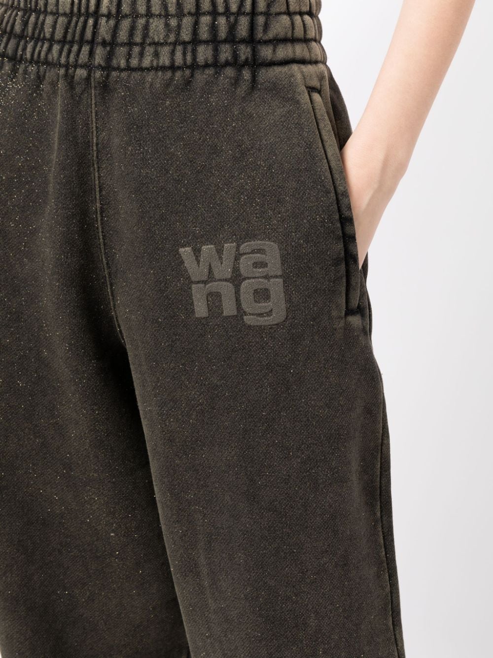 T BY ALEXANDER WANG Women Glitter Essential Terry Sweatpants With Puff Logo