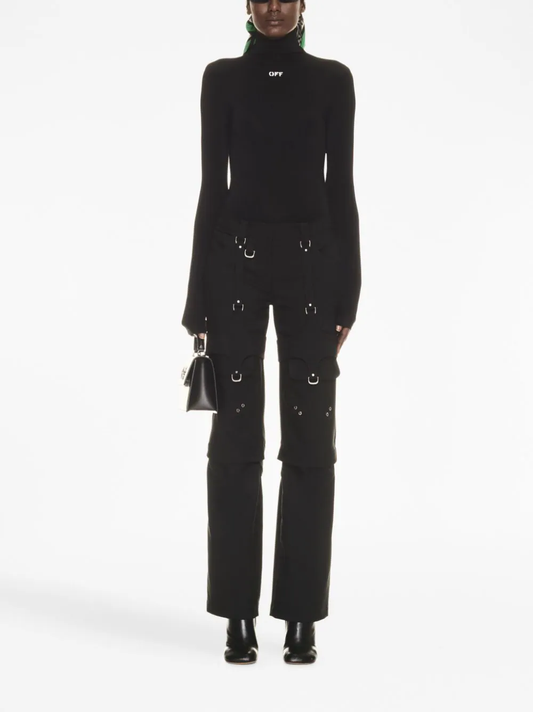 OFF-WHITE Women Wool Blend Cargo Zip Pants