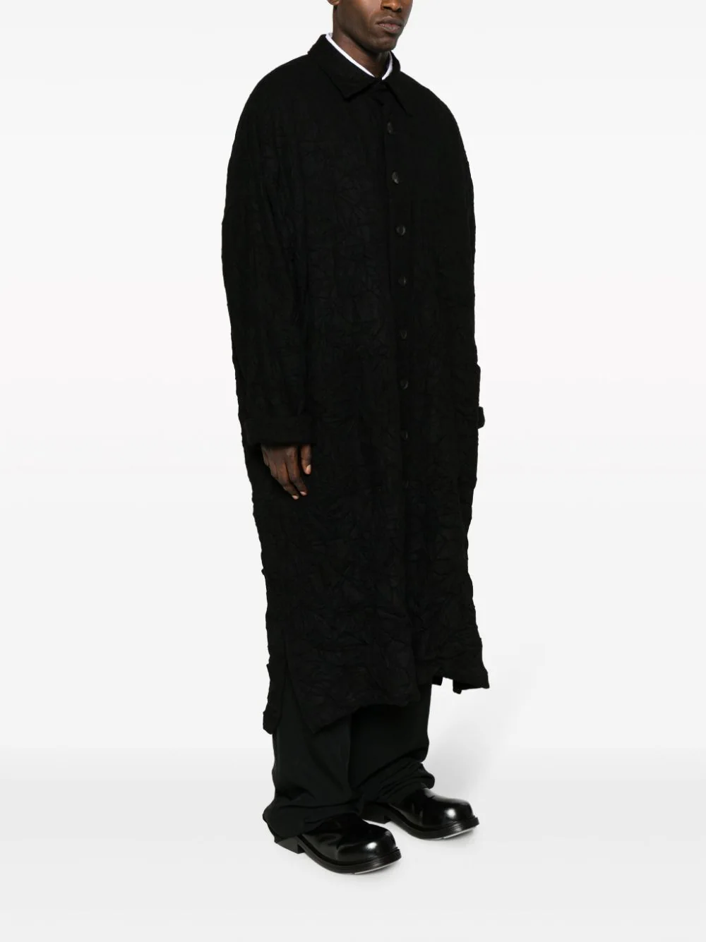 YOHJI YAMAMOTO POUR HOMME Men Wrinkled Coat