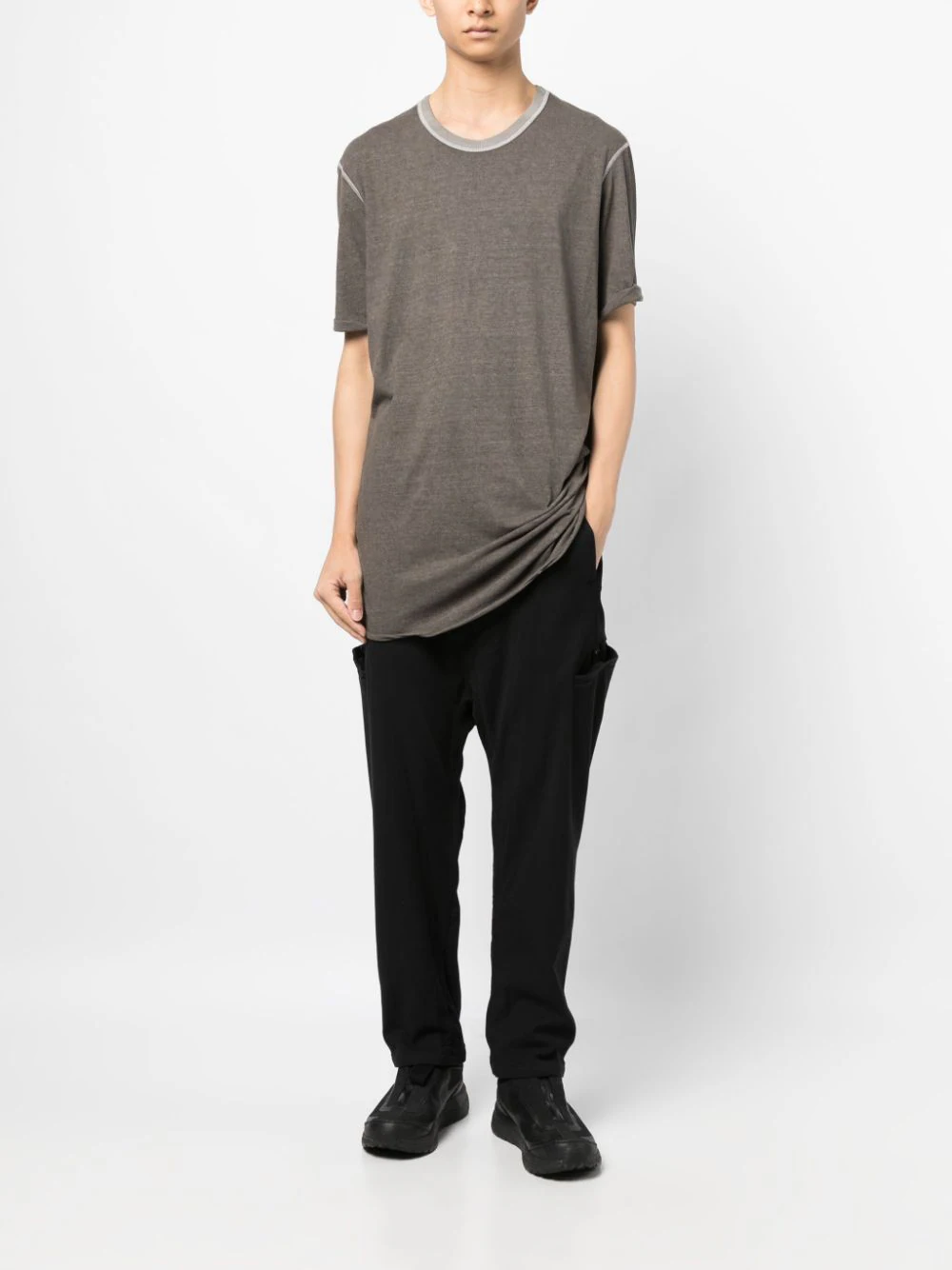 BORIS BIDJAN SABERI Men Regular Fit Object Dyed T-Shirt