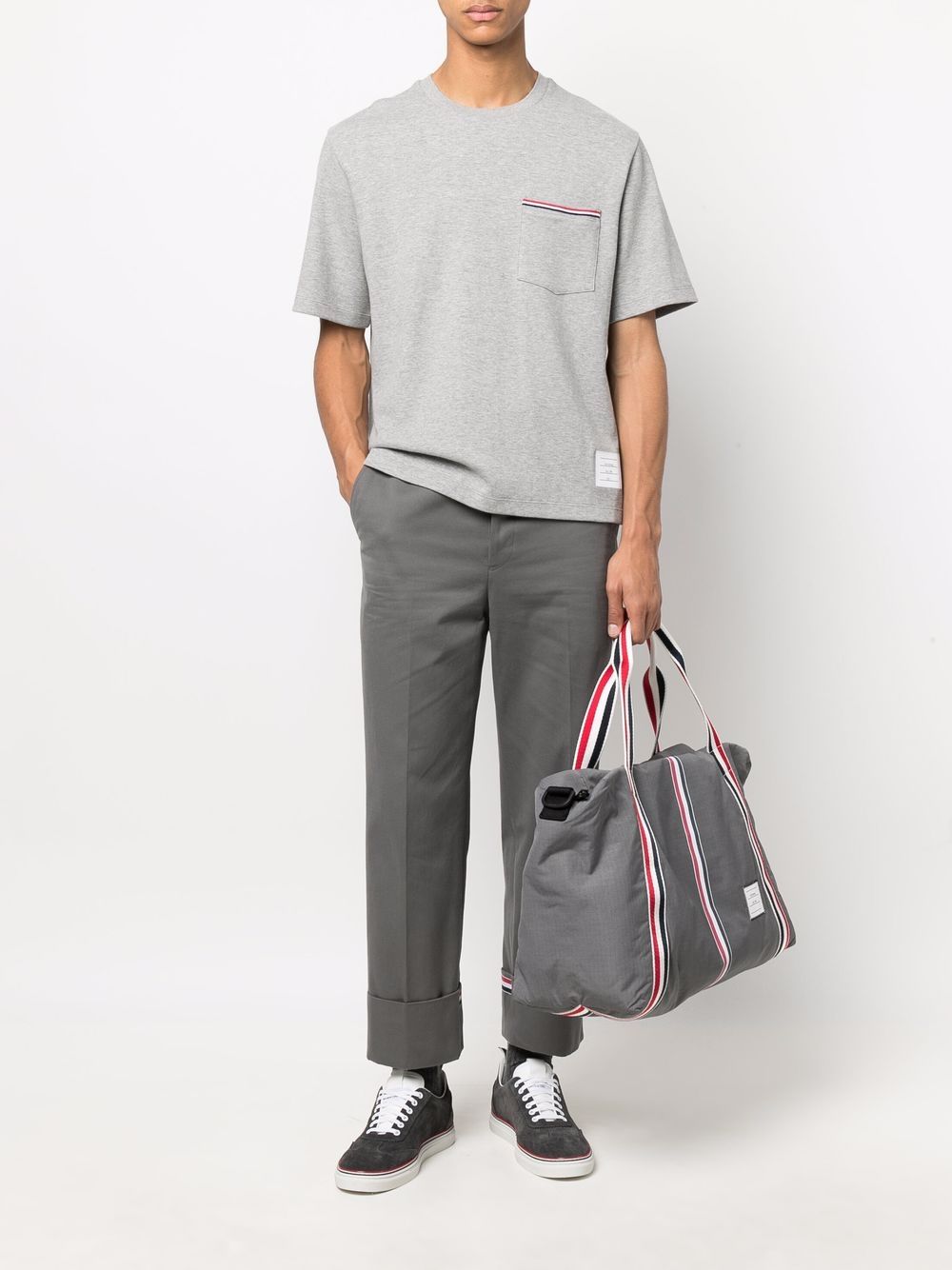 THOM BROWNE Men Oversized Short Sleeve Pocket Tee In Milano Cotton