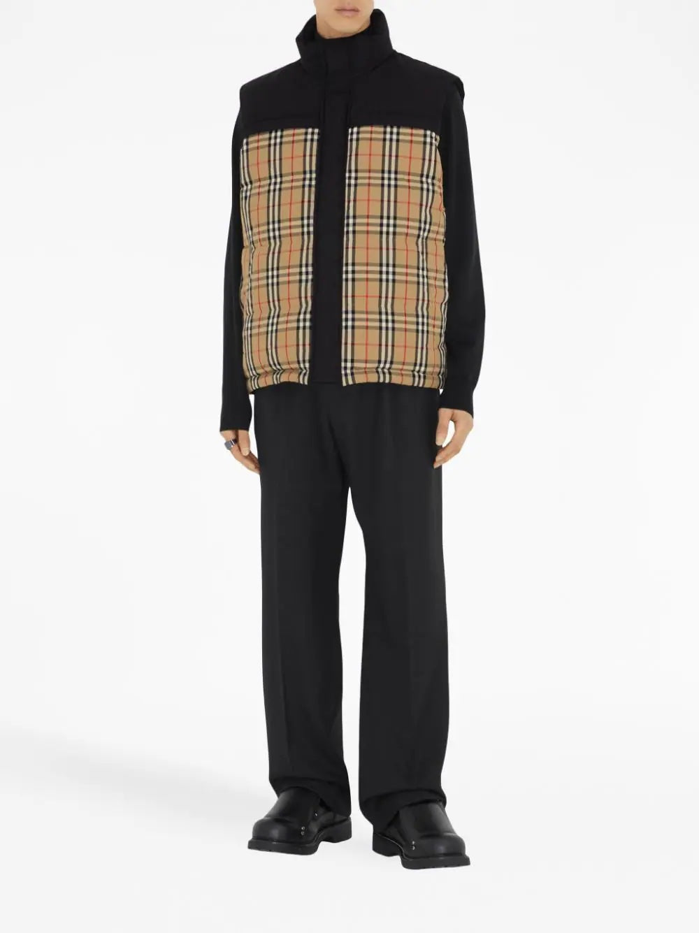 BURBERRY Mens Check Panel Reversible Gilet