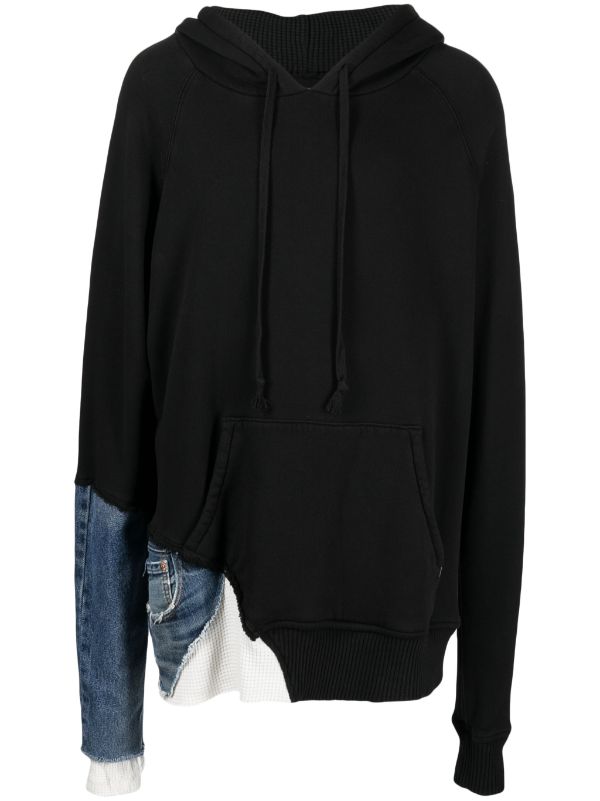 GREG LAUREN Men Black Fragment Hoodie