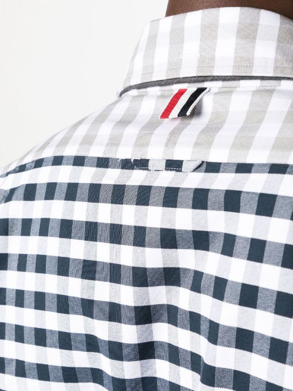 THOM BROWNE Men Funmix Gingham Check Oxford Shirt