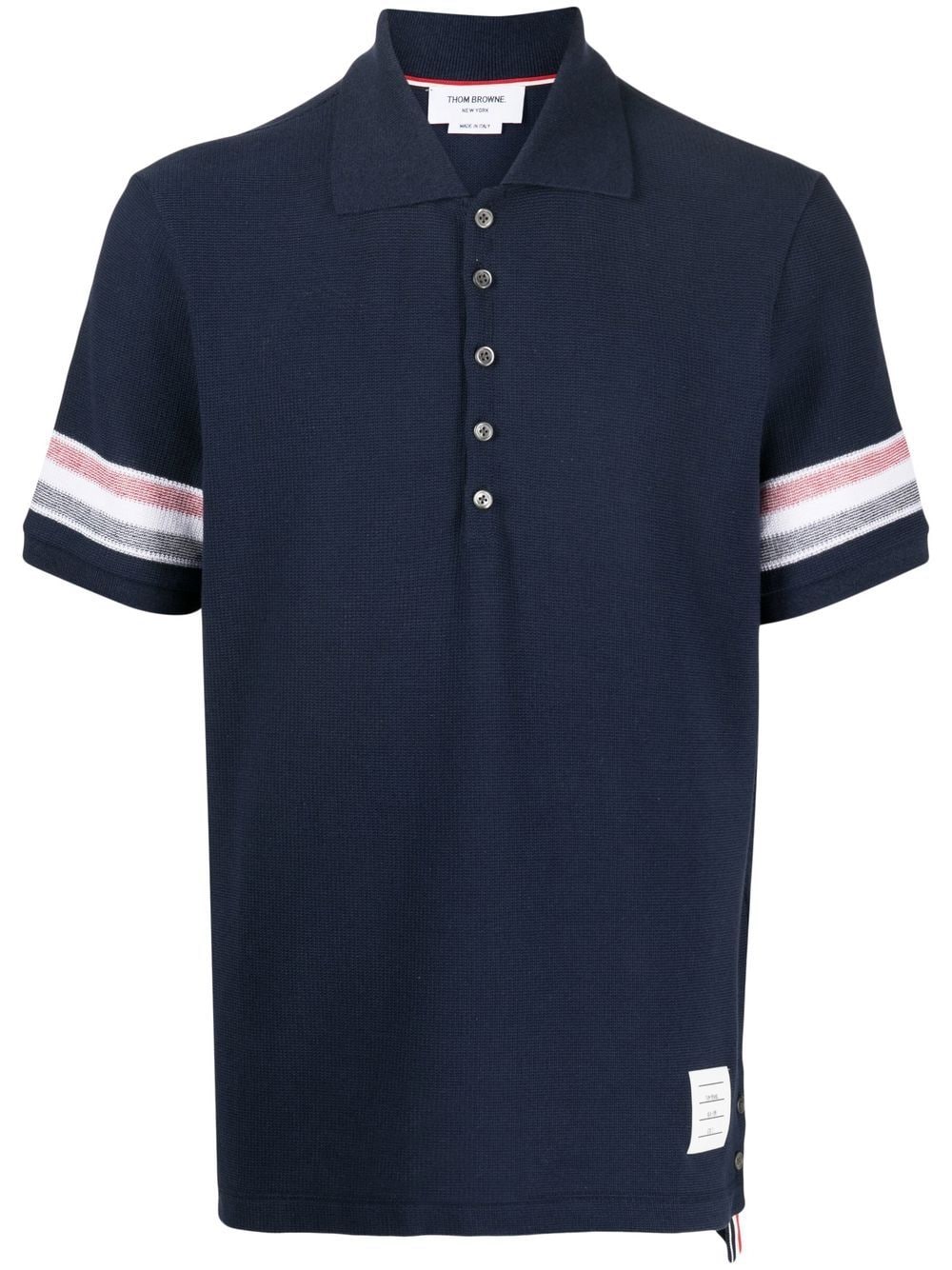 THOM BRWONE Men Textured Cotton SS Polo Shirt