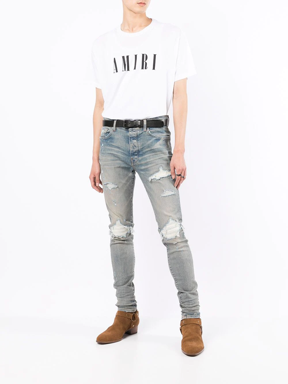 AMIRI Mens MX1 Ultra Suede Denim