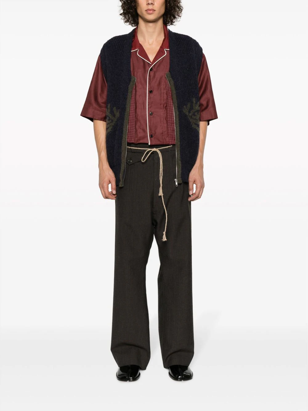 MAISON MARGIELA Men Drawstring Wool Pants