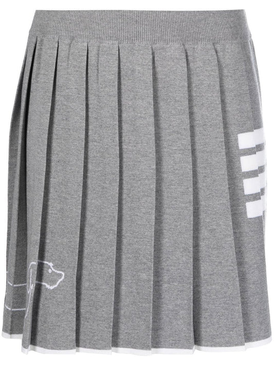 THOM BROWNE Women knitted mini pleated skirt