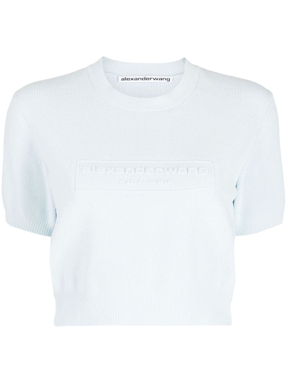 ALEXANDER WANG Women Embossed Logo Ribbed SS Tee