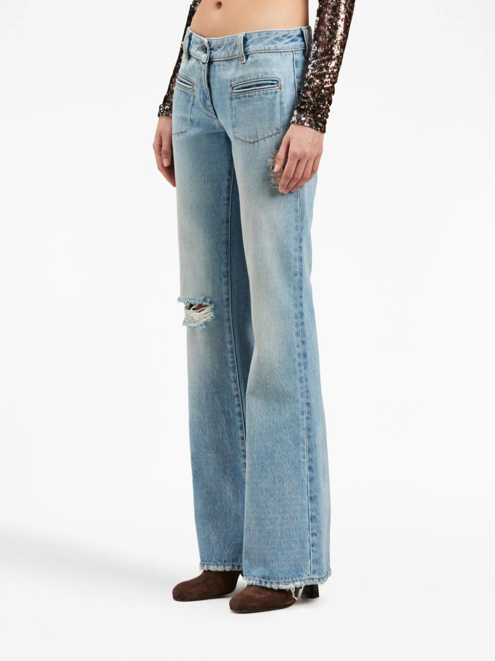 PALM ANGELS Women Denim Bootcut Jeans