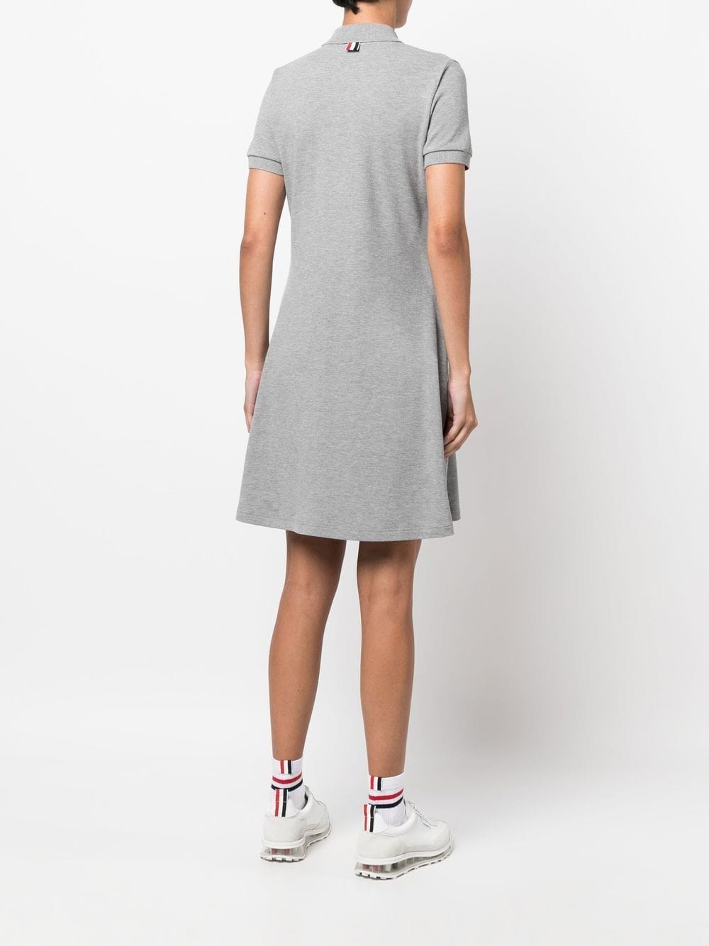 THOM BROWNE Women Flared Tennis RWB Stripe Pique SS Mini Dress