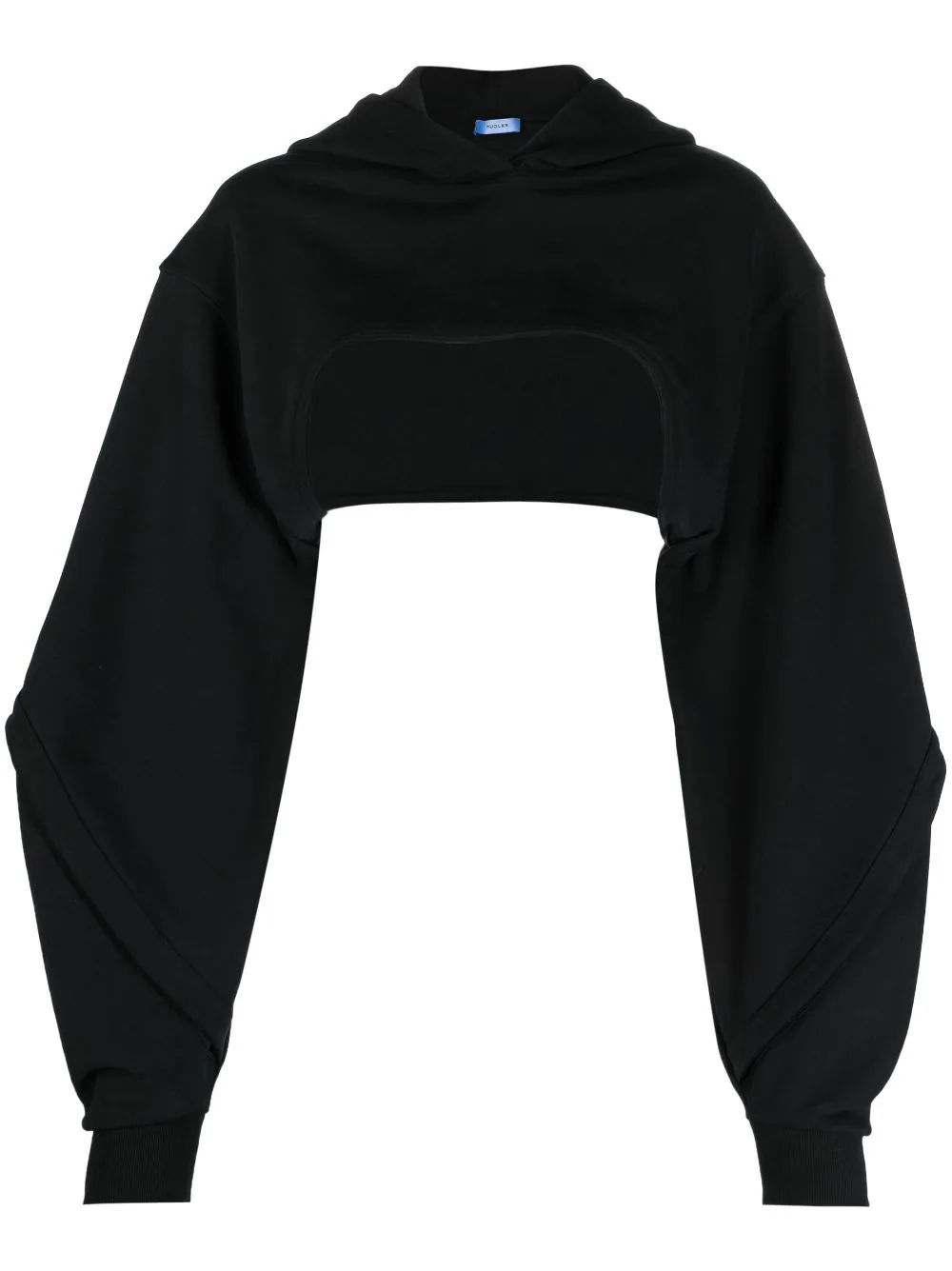 MUGLER Women Light Fleece Cropped Hoodie