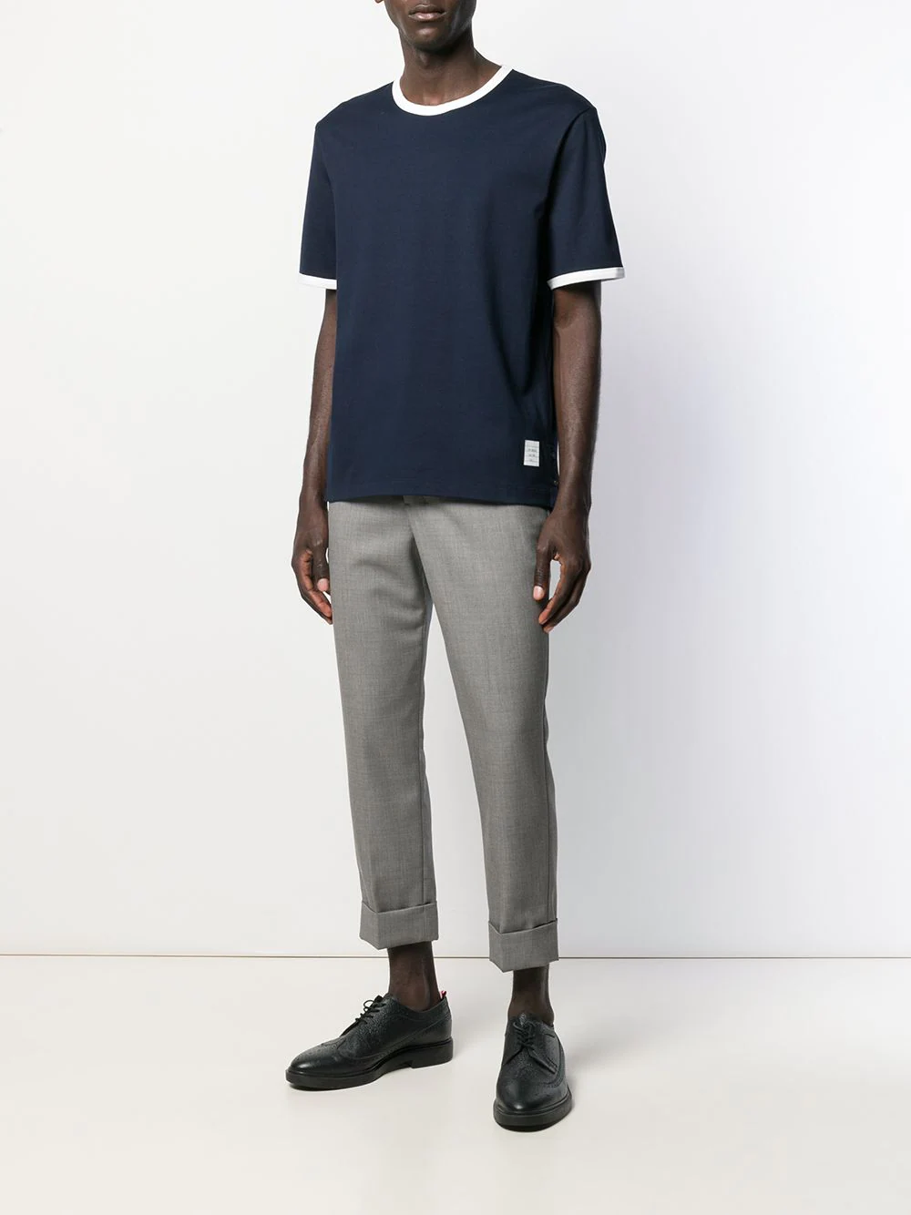 THOM BROWNE Men SS Ringer Jersey Tee