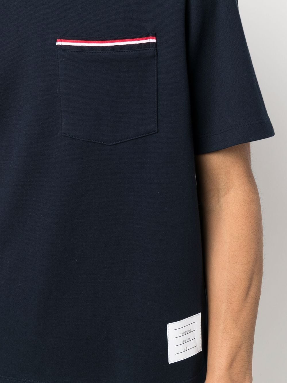 THOM BROWNE Men Oversized Short Sleeve Pocket Tee In Milano Cotton