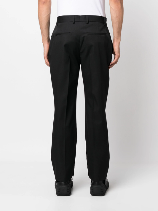 OFF-WHITE Men OW Embroidery Wool Slim Zip Pants