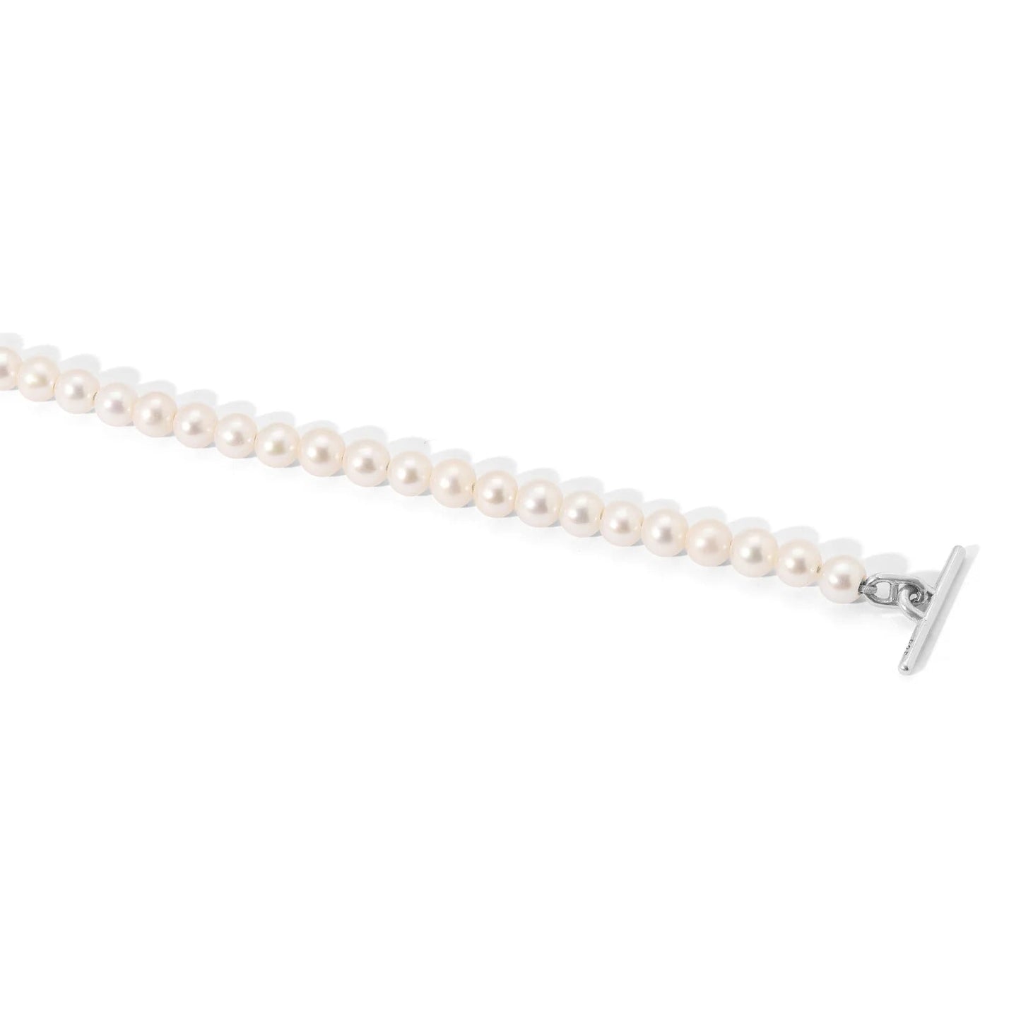 MAOR PERLA MARINIALINKO NECKLACE IN SILVER WITH WHITE PEARLS