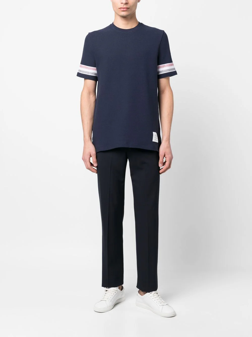 THOM BROWNE Men Striped Sleeve SS T-Shirt