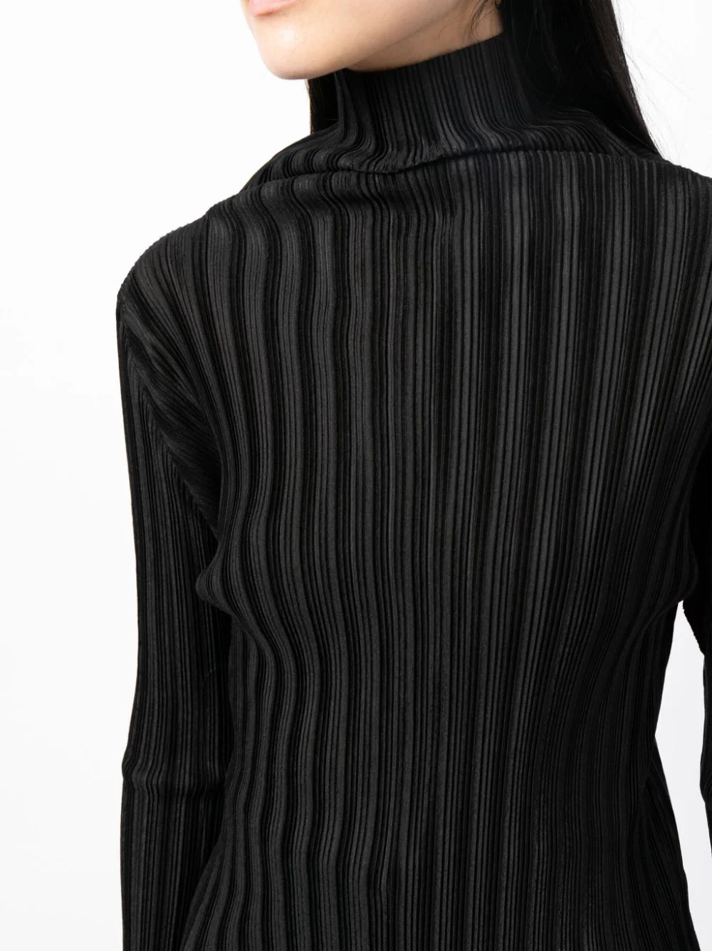 PLEASTS PLEASE ISSEY MIYAKE Women Rib Pleats Basics Turtle Neck Shirt