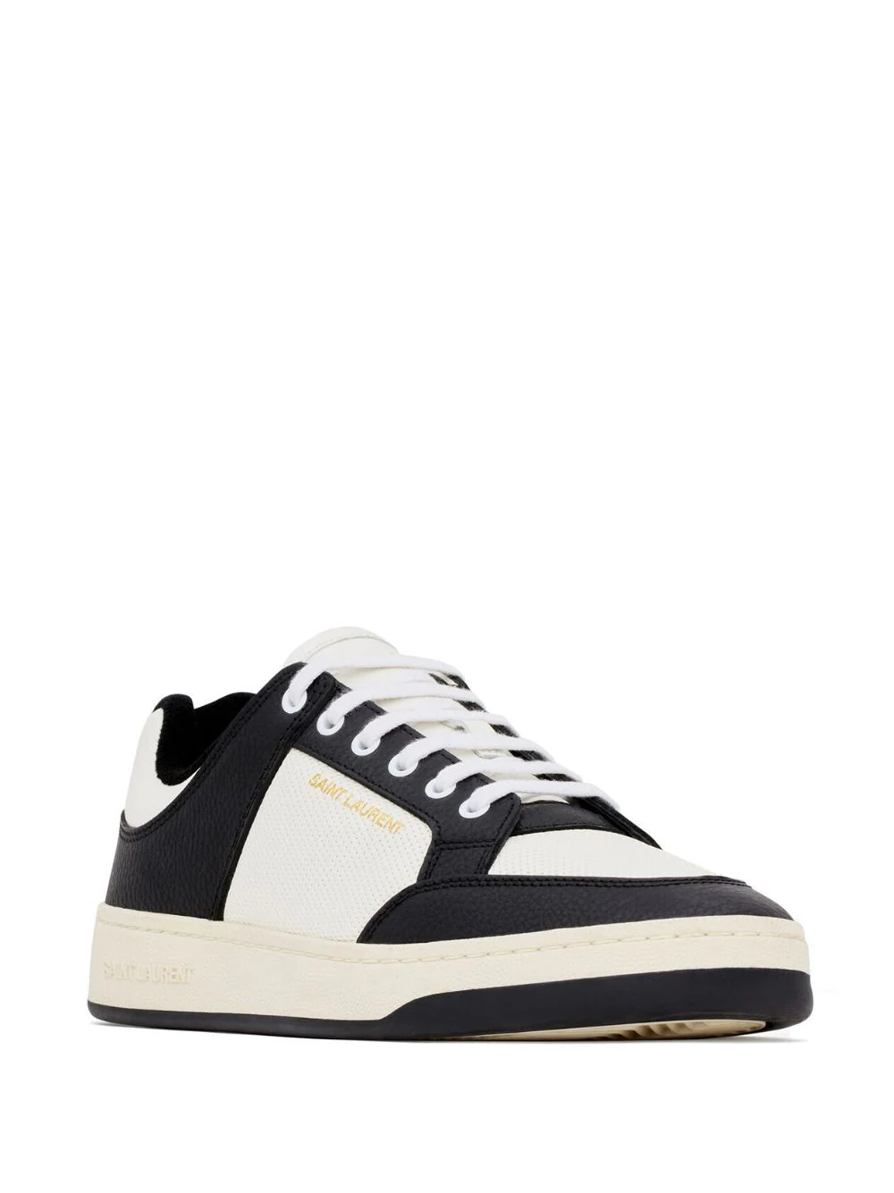 SAINT LAURENT Men SL/61 Smooth Grained Leather Low-Top Sneakers