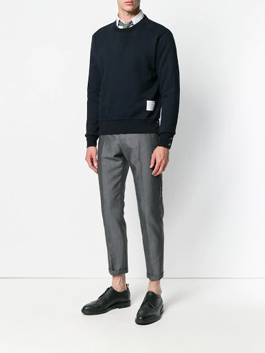 THOM BROWNE Men Classic Center Back Stripe Crewneck Pullover