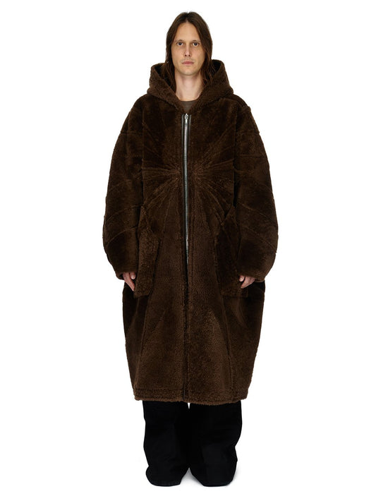 RICK OWENS Men Runway Jumbo Peter Lamb Shearling Radiance Pea