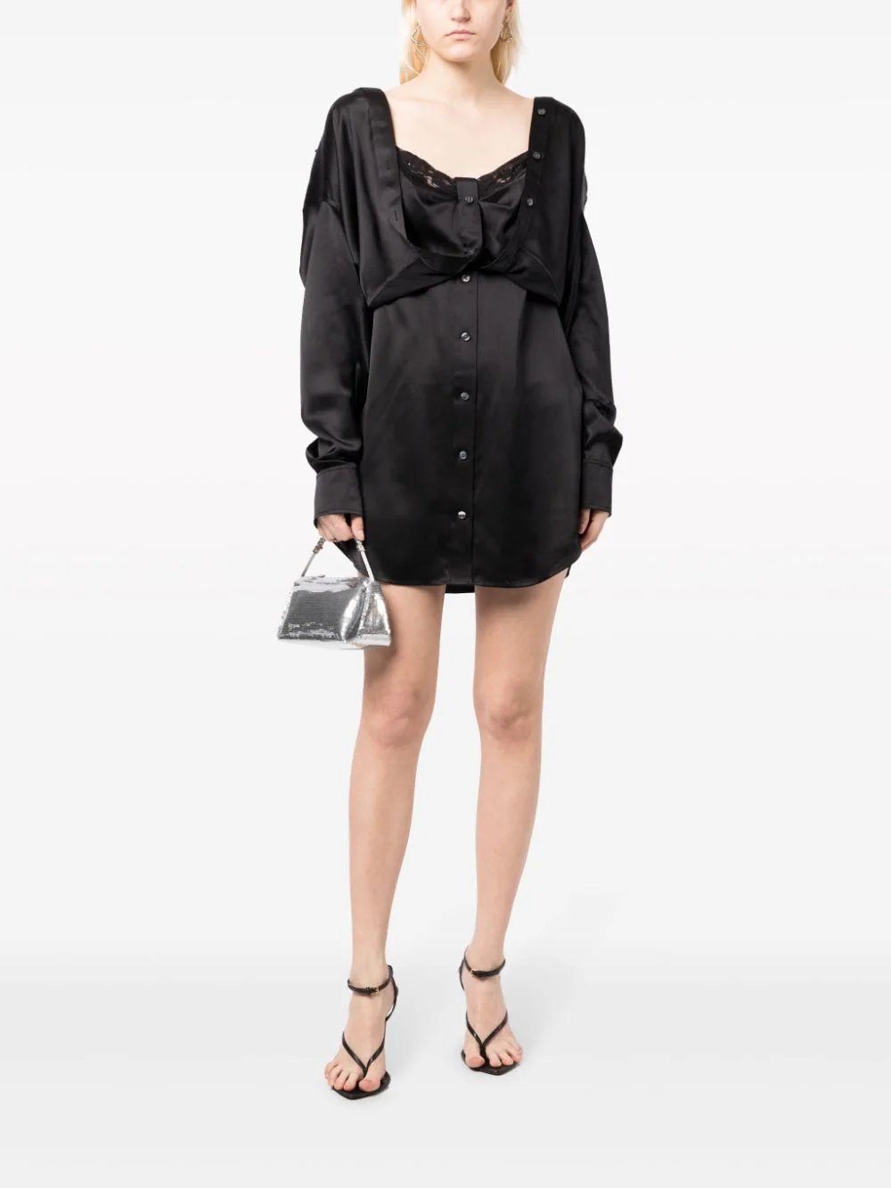 T BY ALEXANDER WANG Women Button Down Dress With Integrated Dress