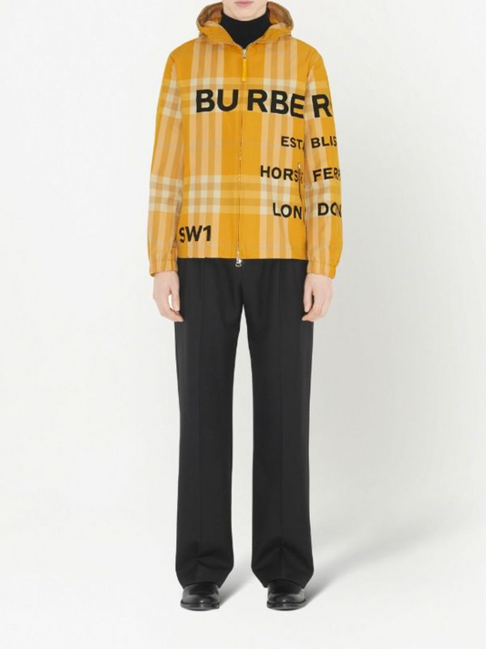 BURBERRY MEN Check Pattern Rain Jacket