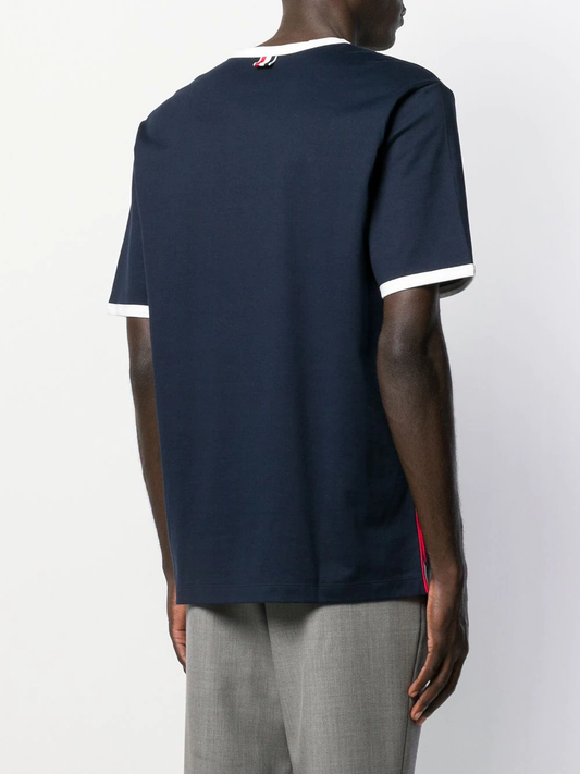 THOM BROWNE Men SS Ringer Jersey Tee