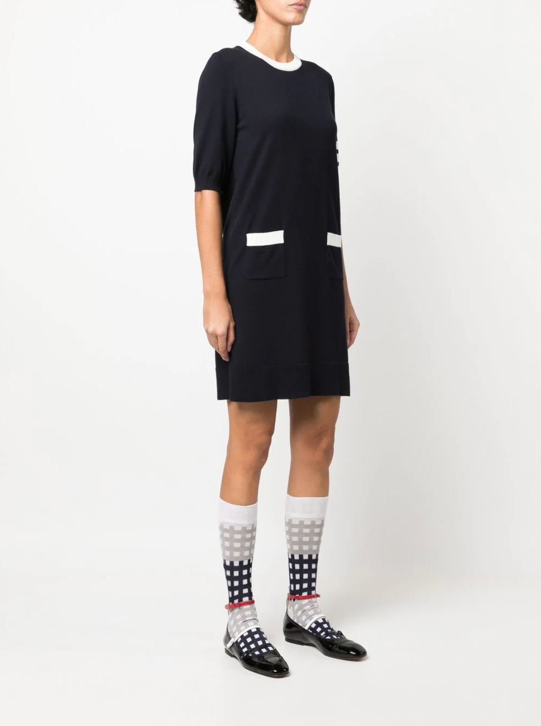 THOM BROWNE Women 4 Bar Hector Short Sleeve Mini Dress