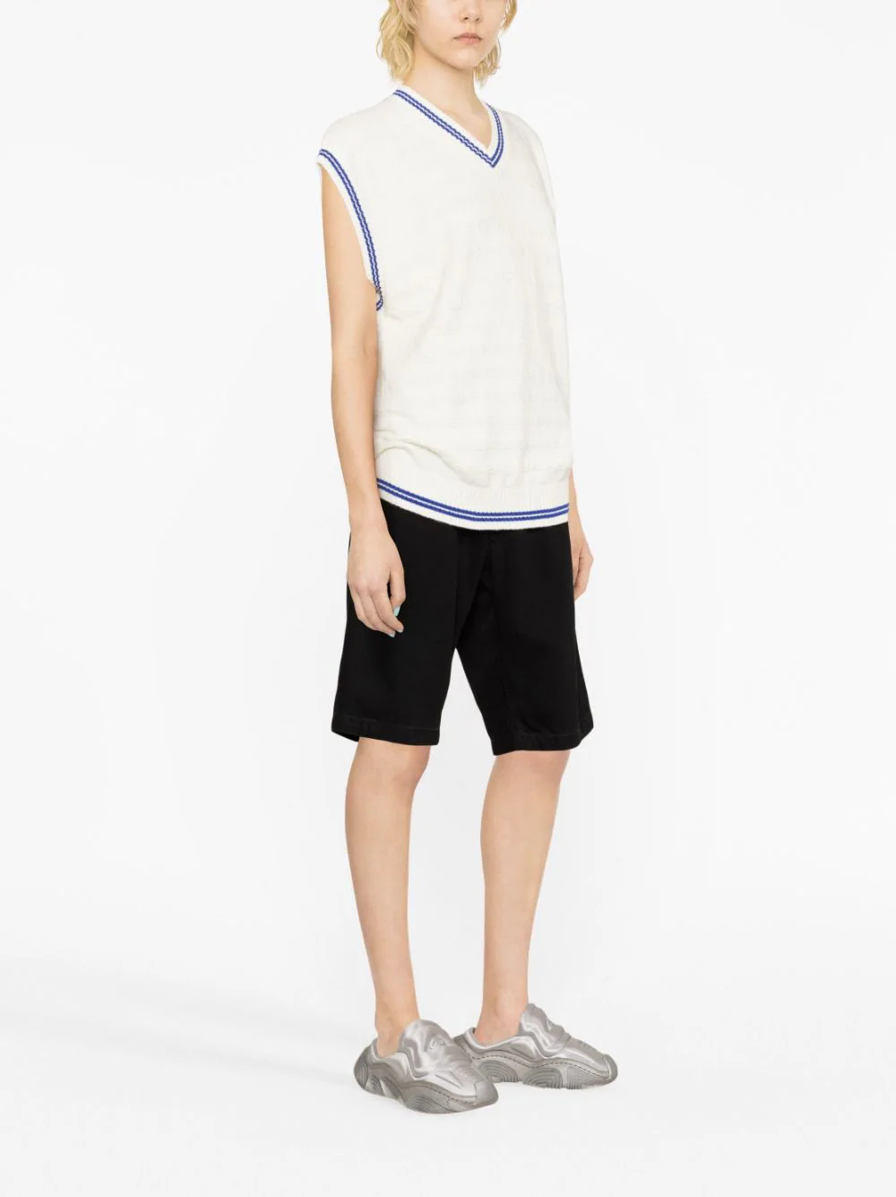 ALEXANDER WANG Women Logo Stripe Tunic V-Neck Vest