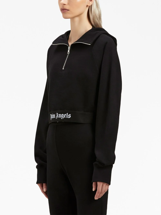 PALM ANGELS Women Logo Tape Zipped Hoodie