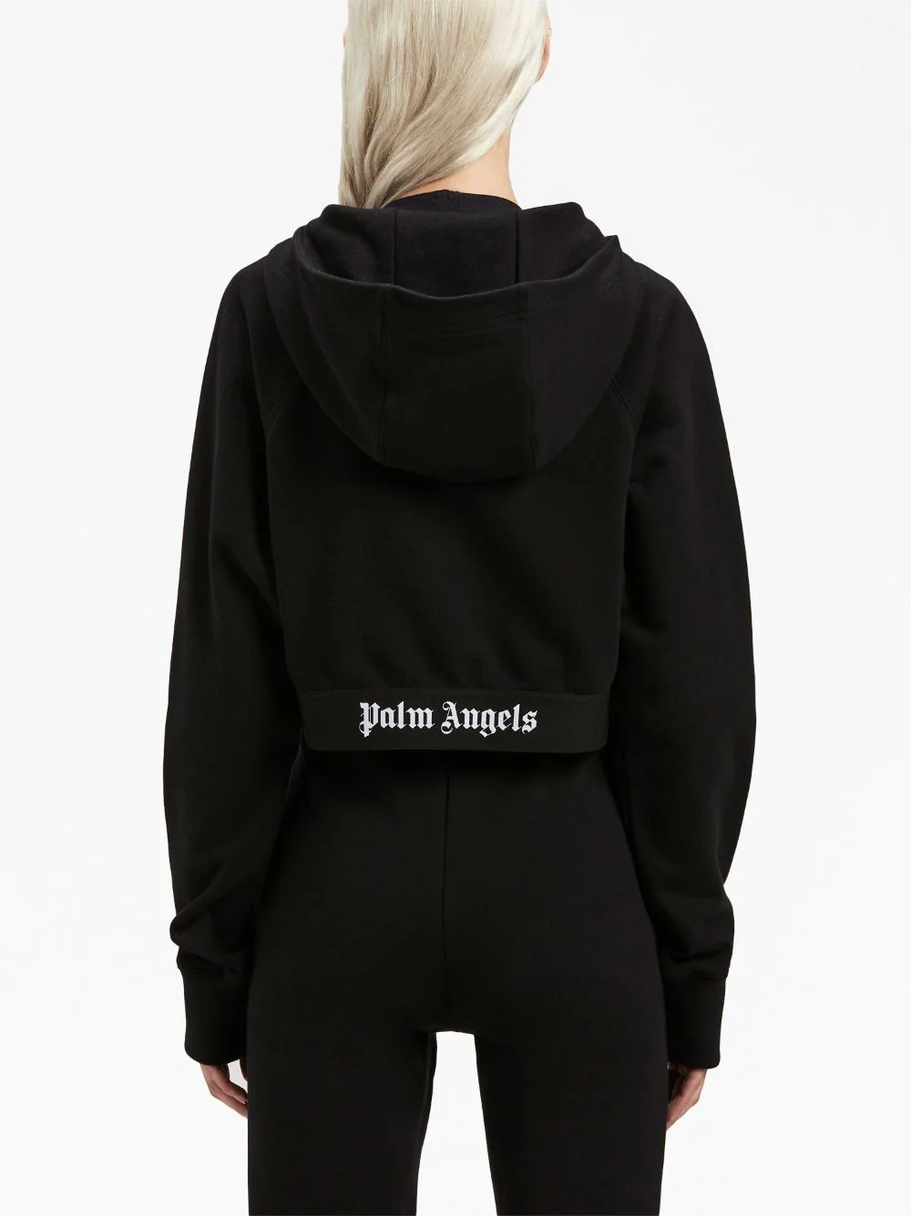 PALM ANGELS Women Logo Tape Zipped Hoodie