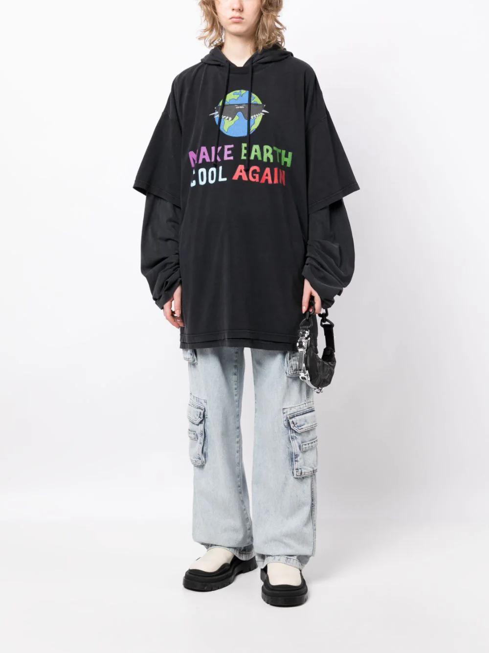 VETEMENTS Unisex Cool Earth Long Sleeve Hoodie