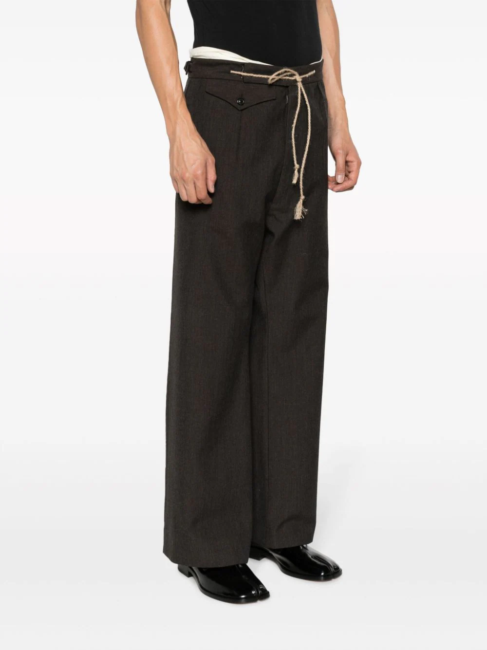 MAISON MARGIELA Men Drawstring Wool Pants