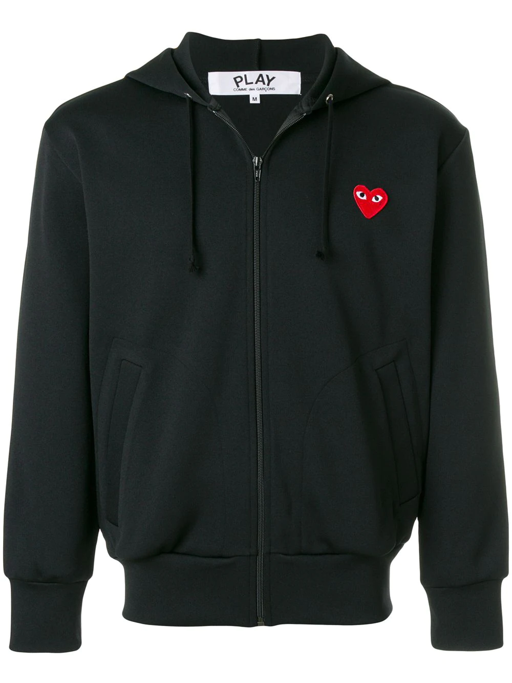 COMME DES GARCONS PLAY MEN Small Red Heart Zip Up Hoodie