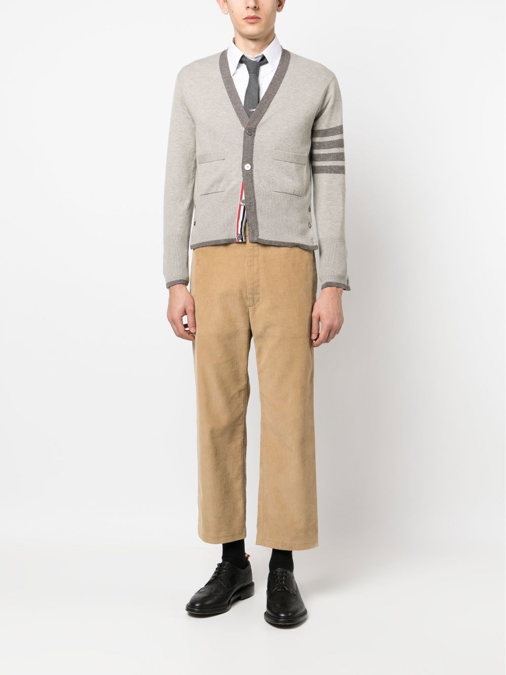 THOM BROWNE Men Classic V Neck Cashmere Cardigan