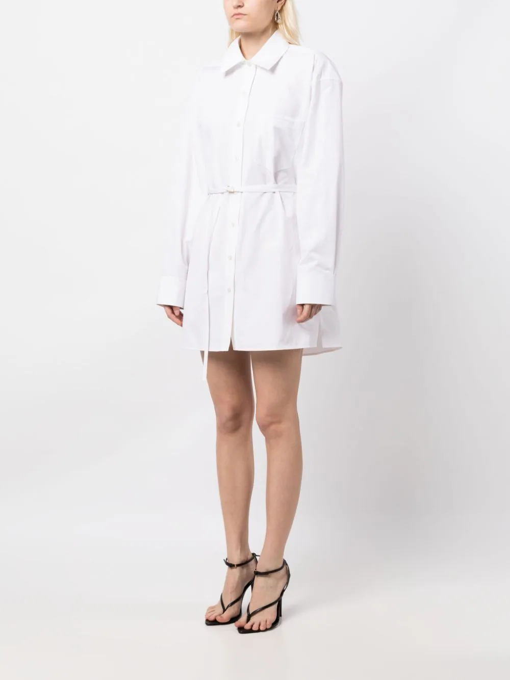 ALEXANDER WANG Women Shirt Dress With Tie Waist And Logo Embroidery