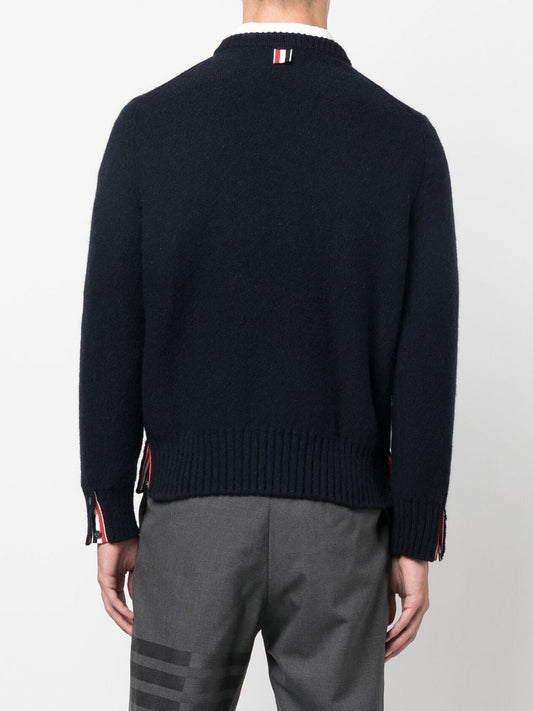 THOM BROWNE Men Jersey Stitch 4 Bar Crewneck Pullover