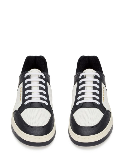 SAINT LAURENT Men SL/61 Smooth Grained Leather Low-Top Sneakers