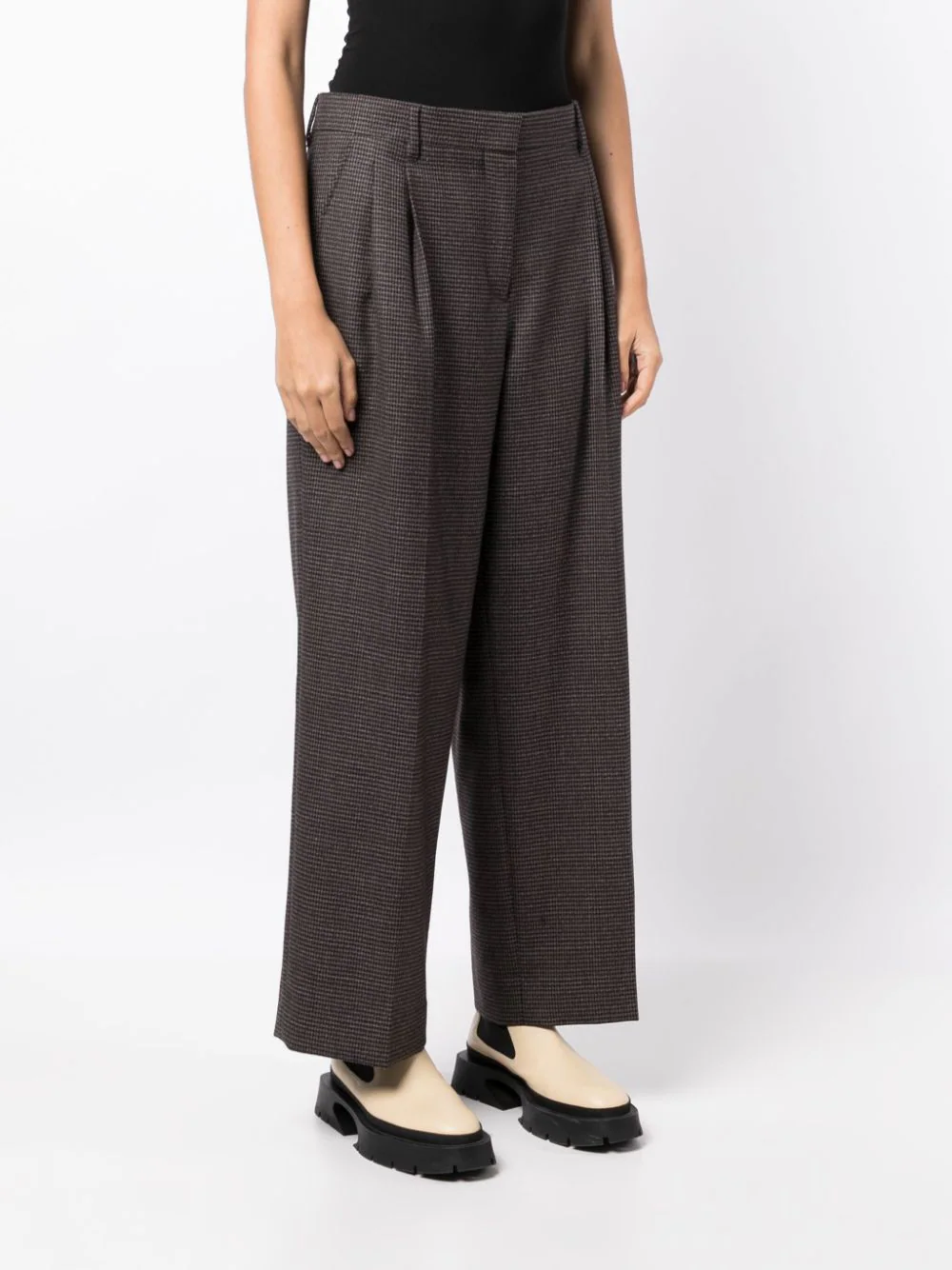 BURBERRY WOMEN Pleated Wide Leg Trouser