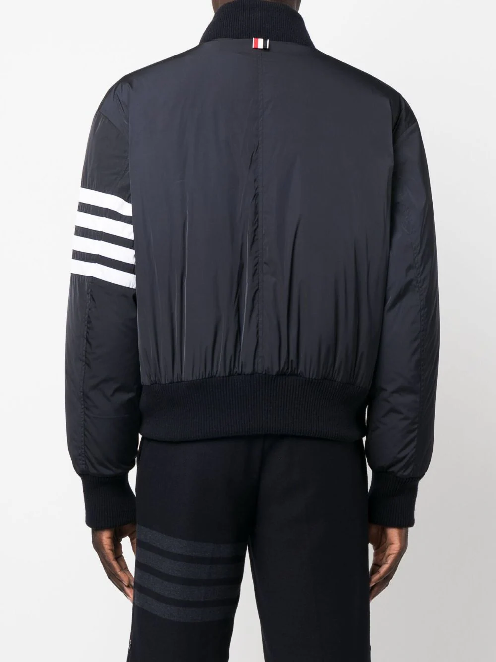 THOM BROWNE Men Striped 4 Bar Zip Bomber Jacket