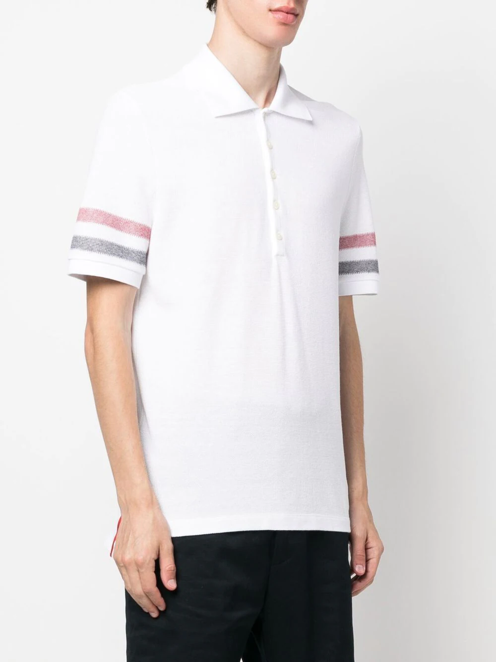 THOM BRWONE Men Textured Cotton SS Polo Shirt