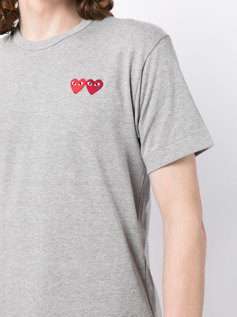 COMME DES GARCONS PLAY Men Double Hearts T-Shirt