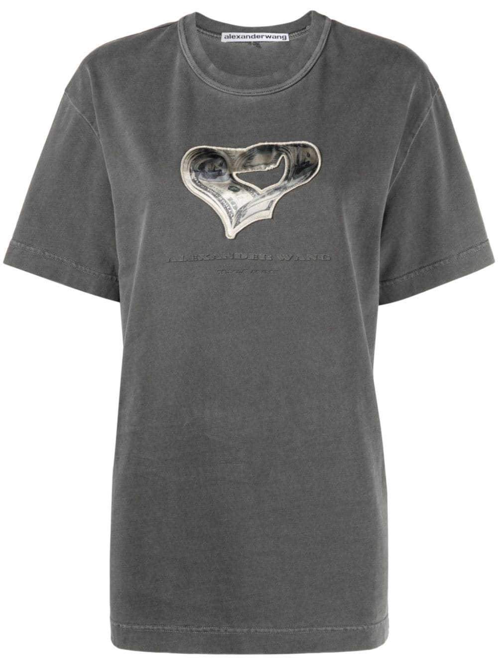 ALEXANDER WANG Women Short Sleeve Tee With Money Heart Patch