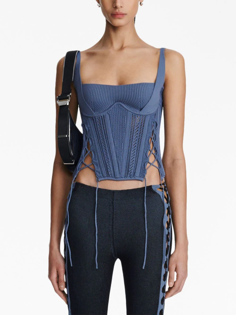 DION LEE Women Pinnacle Laced Openwork Corset