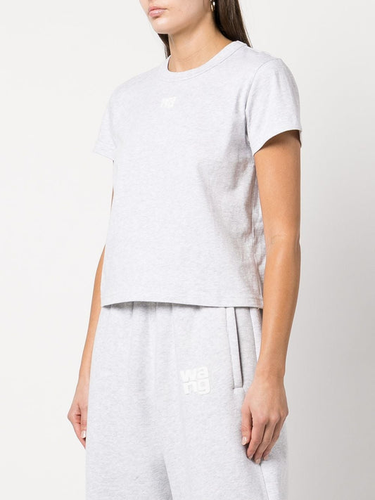 T BY ALEXANDER WANG Women Essential Jersey Puff Logo Shrunk Tee