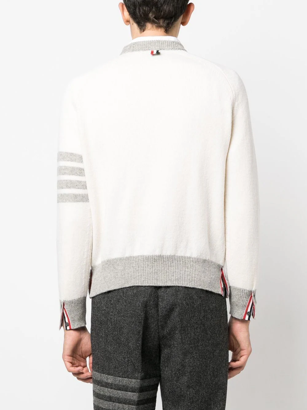 THOM BROWNE Men Jersey Stitch Reglan Sleeve Relaxed Crewneck Pullover Sweater