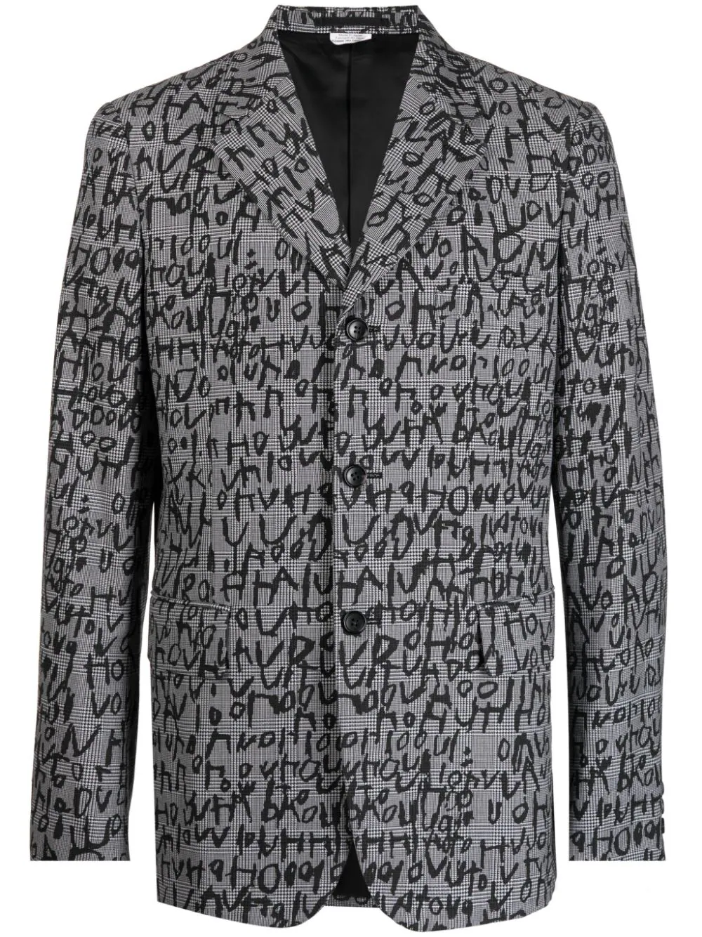 COMME DES GARCONS HOMME PLUS Men's Print Over Houndstooth Blazer