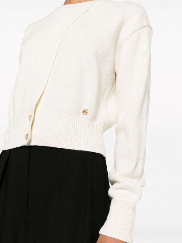 RECTO Women Front Open Detail Wool Knit Cardigan